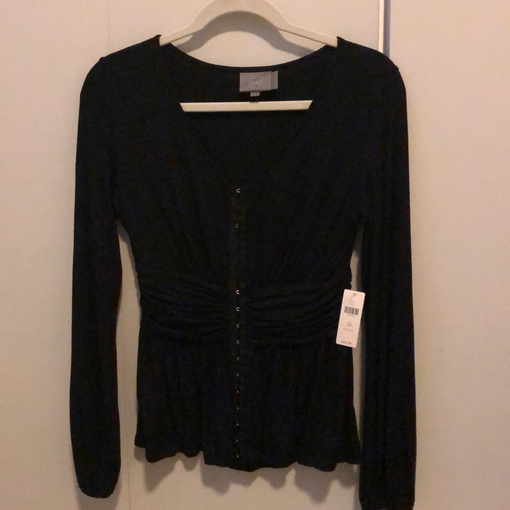 Brand new Anthropologie black long sleeved shirt